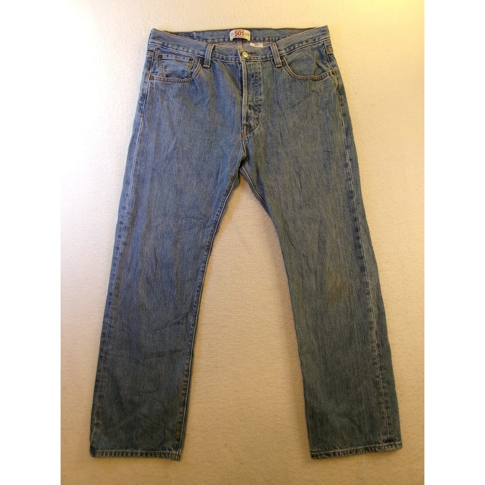 Levi's Mens 36x30 501‎ Original Straight Leg Jeans Medium Wash Button Fly Denim